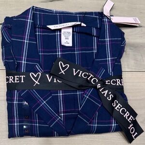 Victoria's Secret Navy Plaid Pajama Set